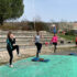 Salariés pratiquant des exercices de renforcement musculaire en entreprise à Toulouse pour améliorer leur posture.